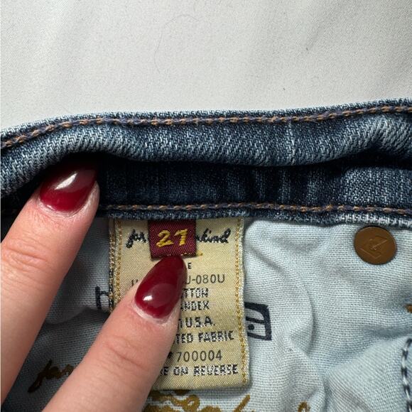 7 For All Mandkind Mid Wash Blue Mid Rise Bootcut Jeans Size 27 - Picture 8 of 11
